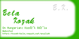 bela kozak business card